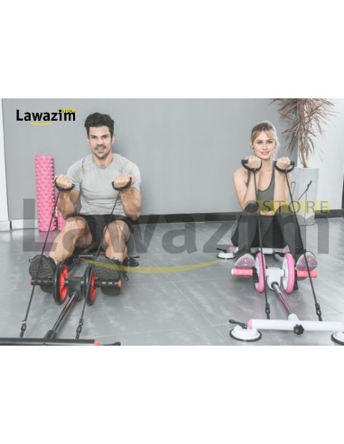 Roue Abdominale Entraîneur de Muscle Multifonctionnel جهاز تمارين البطن متعدد الوضائف مع حبل مرن للياقة البدنية