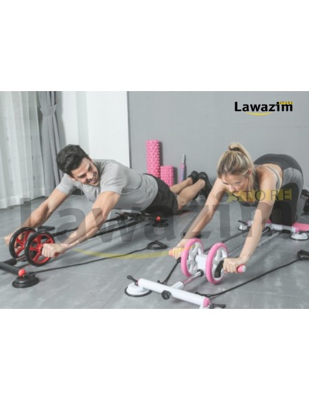 Roue Abdominale Entraîneur de Muscle Multifonctionnel جهاز تمارين البطن متعدد الوضائف مع حبل مرن للياقة البدنية