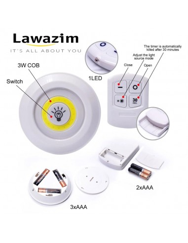 Wireless-remote-control-led-light / مصابيح LED لاسلكية مع جهاز تحكم عن بعد