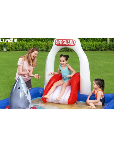حوض السباحة متعدّد الألعاب بكيس الملاكمة و زحلوقة أطفال Bestway Lifeguard Slide Play Pool
