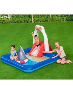 حوض السباحة متعدّد الألعاب بكيس الملاكمة و زحلوقة أطفال Bestway Lifeguard Slide Play Pool