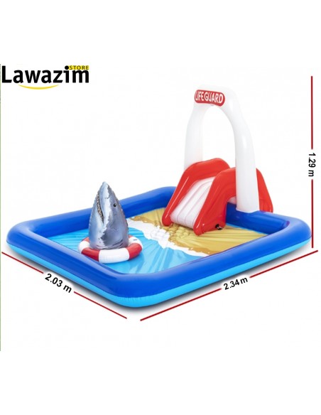 حوض السباحة متعدّد الألعاب بكيس الملاكمة و زحلوقة أطفال Bestway Lifeguard Slide Play Pool