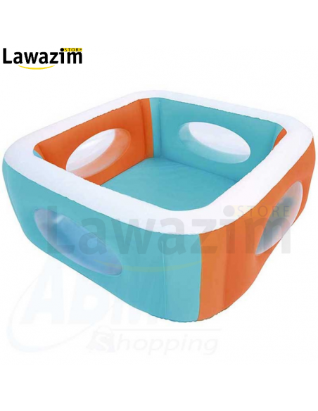 حوض السباحة المنزلي بالنافذة عالي الجودة Piscine carrée Bestway avec fenêtre