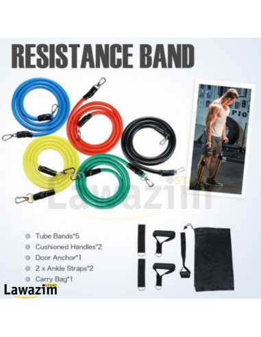 مجموعة أشرطة المقاومة الرياضية مع مقابض متينة Ensemble de bandes de résistance sportive,poignée d'ancrage de porte-bande