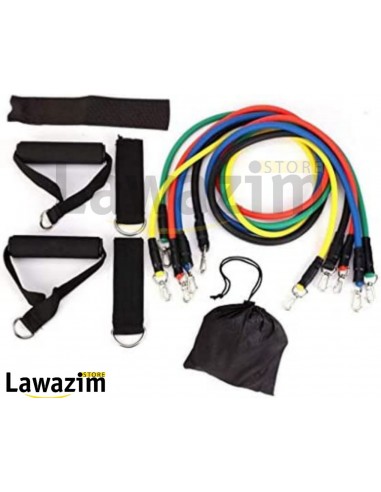 مجموعة أشرطة المقاومة الرياضية مع مقابض متينة Ensemble de bandes de résistance sportive,poignée d'ancrage de porte-bande