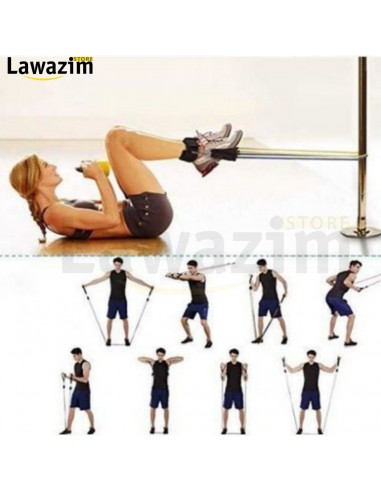 مجموعة أشرطة المقاومة الرياضية مع مقابض متينة Ensemble de bandes de résistance sportive,poignée d'ancrage de porte-bande