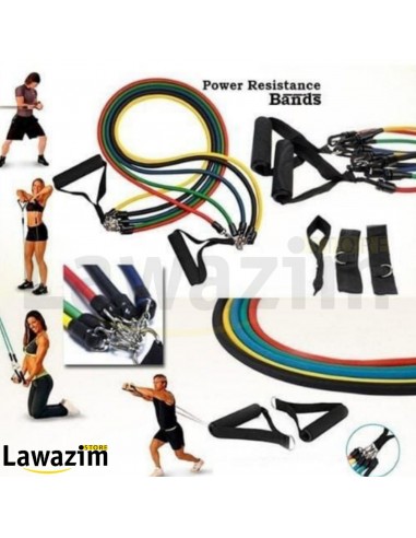 مجموعة أشرطة المقاومة الرياضية مع مقابض متينة Ensemble de bandes de résistance sportive,poignée d'ancrage de porte-bande