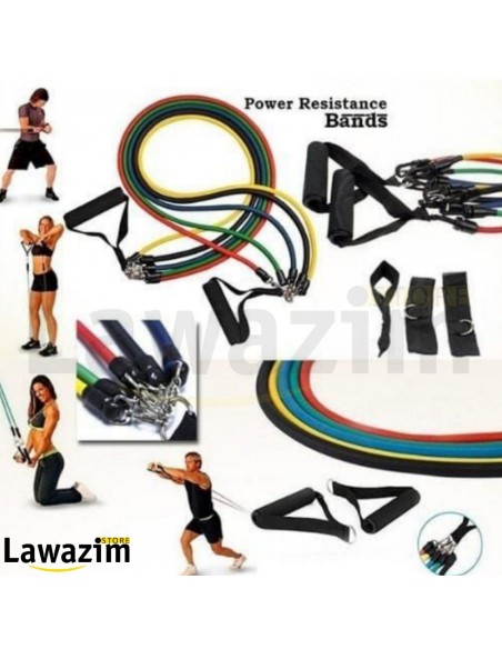 مجموعة أشرطة المقاومة الرياضية مع مقابض متينة Ensemble de bandes de résistance sportive,poignée d'ancrage de porte-bande
