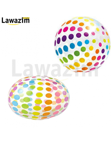 كرة الشاطئ الضخمة من Intex شفافة و ملونة Ballon gonflable géant Intex