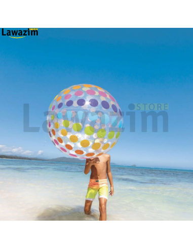 كرة الشاطئ الضخمة من Intex شفافة و ملونة Ballon gonflable géant Intex
