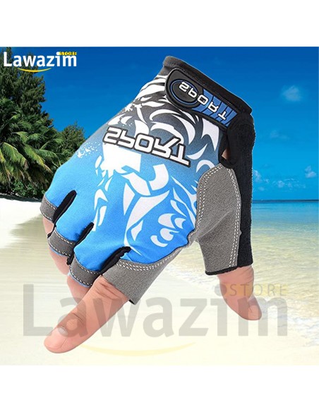 Gants demi doigt fitness pour femme/homme قفازات بدون أصابع للرياضة للرجال و النساء