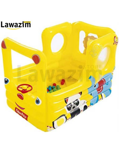ملعب الكرات بشكل حافلة مدرسية قابلة للنفخBestway Piscine Gonflable Avec Boules Fisher School Bus