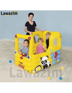 ملعب الكرات بشكل حافلة مدرسية قابلة للنفخBestway Piscine Gonflable Avec Boules Fisher School Bus