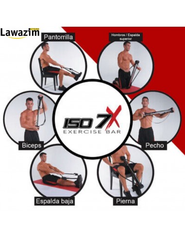 شريط التدريبات الرياضية لبناء العضلات Barre musculation isométrique ISO 7X- bandes de résistance-elastique fitness