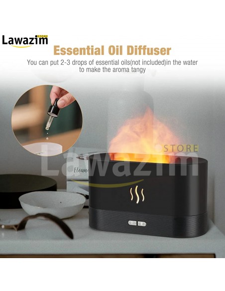معطر منزلي صحي مع تأثير اللهب Foreverup Diffuseur D'arômes avec Effet Flamme