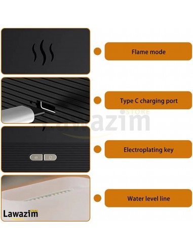 معطر منزلي صحي مع تأثير اللهب Foreverup Diffuseur D'arômes avec Effet Flamme