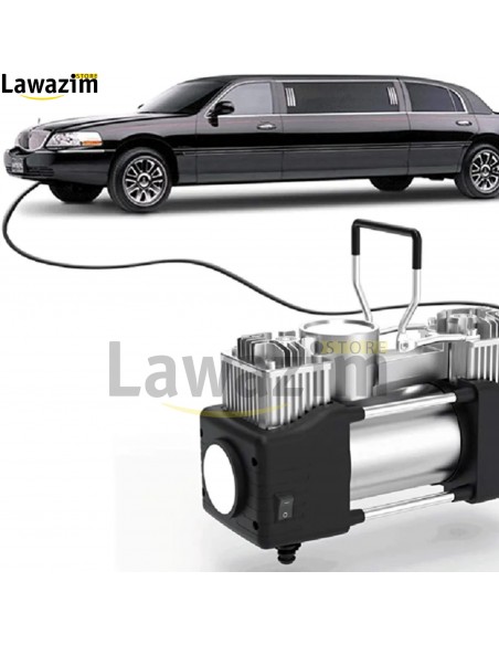 مضخة النفخ المحمولة 12 فولت مع مصباح يدوي  Compressor for Car Tires with Emergency LED