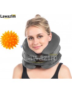 وسادة رقبة قابلة للنفخ مع دعامة قابلة للتعديل Coussin cervical gonflable minerve cou ajustable