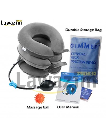وسادة رقبة قابلة للنفخ مع دعامة قابلة للتعديل Coussin cervical gonflable minerve cou ajustable