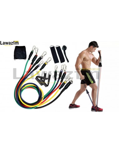 مجموعة أشرطة المقاومة الرياضية مع مقابض متينة Ensemble de bandes de résistance sportive,poignée d'ancrage de porte-bande