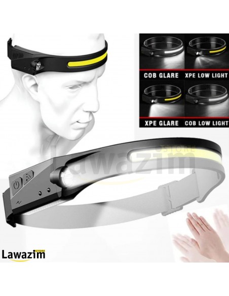 المصباح الرأسي لإضاءة ليلية قوية INF Lampe frontale rechargeable Noir
