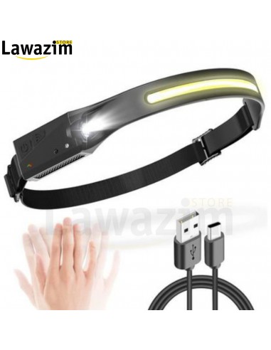 المصباح الرأسي لإضاءة ليلية قوية INF Lampe frontale rechargeable Noir