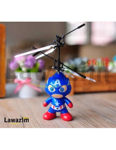 لعبة هليكوبتر كابتن امريكا الطائرة  mini Hélicoptère Captain America à induction lumineux