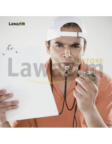 صافرة التحكيم المعدنية عالية الجودة المضادة للكسر Sifflet d'entraineur en acier inoxydable avec cordon