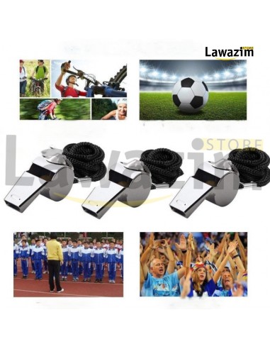 صافرة التحكيم المعدنية عالية الجودة المضادة للكسر Sifflet d'entraineur en acier inoxydable avec cordon