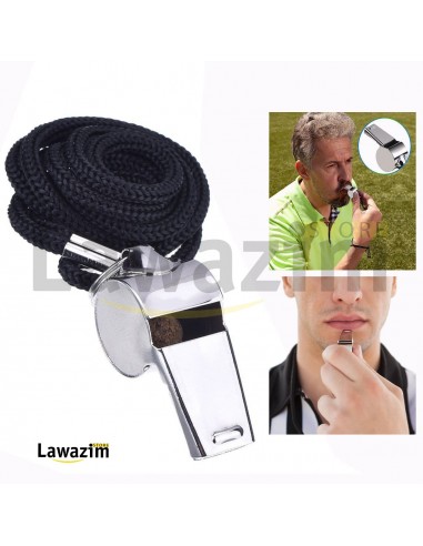 صافرة التحكيم المعدنية عالية الجودة المضادة للكسر Sifflet d'entraineur en acier inoxydable avec cordon