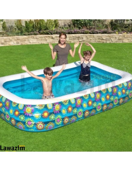 مسبح قابل للنفخ للأطفال مزين بورود Piscine Gonflable Pour Enfants Bestway Rectangulaire Fleurs