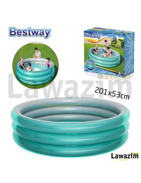 BESTWAY Piscine Gonflable Ronde Avec 3 Compartiments à Aire Pour Enfants حوض السباحة القابل للنفخ ب3 حجرات هواية