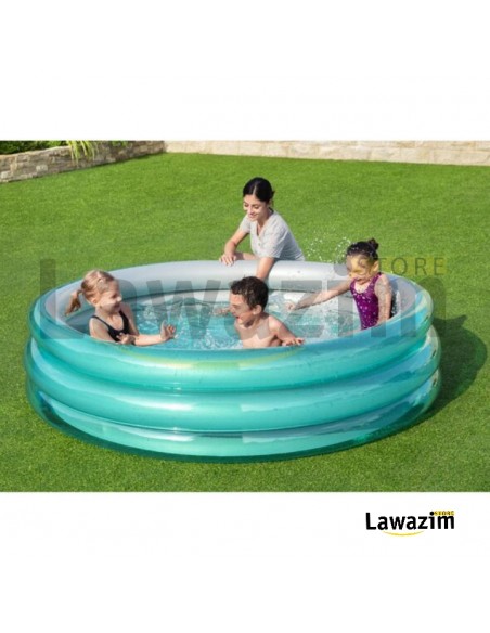 BESTWAY Piscine Gonflable Ronde Avec 3 Compartiments à Aire Pour Enfants حوض السباحة القابل للنفخ ب3 حجرات هواية