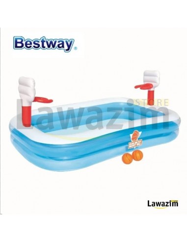 مسبح كرة السلة القابل للنفخ مستطيل الشكلBESTWAY Piscine Gonflable de Basket-ball pour Enfants