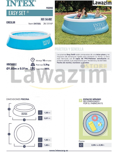 حمام السباحة القابلة للنفخ/28101 Piscines gonflables INTEX Easy Set
