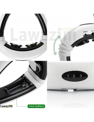 جهاز تدليك الرقبة و الظهر الكهربائي متعدد التقنيات و الأوضاع Masseur Cervical Electrique pour Relaxation Musculaire