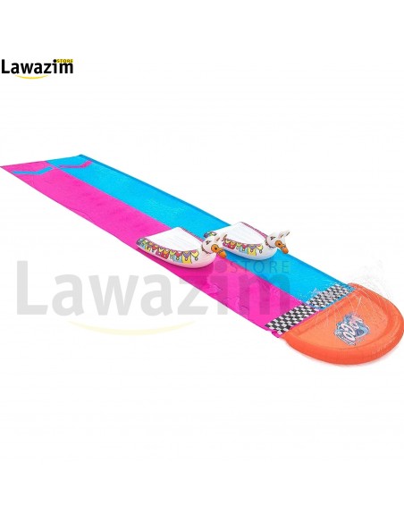 زلاجة مائية ثنائية قابلة للنفخ مع عوامتين لمرح وإستمتاع الأطفال H2OGO! Toboggan Aquatique Gonflable Avec Bouées Bestway