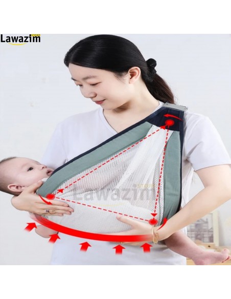 حاملة أطفال فاخرة ذات استخدام مزدوج لحديثي الولادة Echarpe De Portage Bebe Avec Des Bretelles Confortables Et Réglables