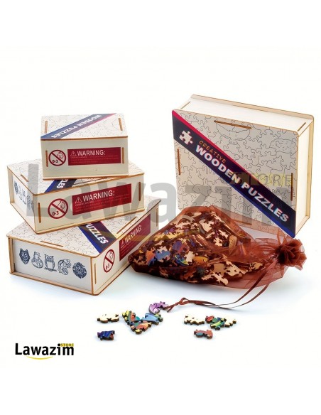اللغز الخشبي لغز القط البرتقالي لعبة تعليمية للصغار والكبار puzzles créatifs en bois jouets éducatifs pour enfants adultes