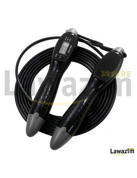 Corde à sauter électronique avec écran LCD حبل القفز الالكتروني مع شاشة عرض عداد السرعة للياقة البدنية