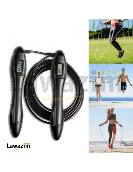 Corde à sauter électronique avec écran LCD حبل القفز الالكتروني مع شاشة عرض عداد السرعة للياقة البدنية
