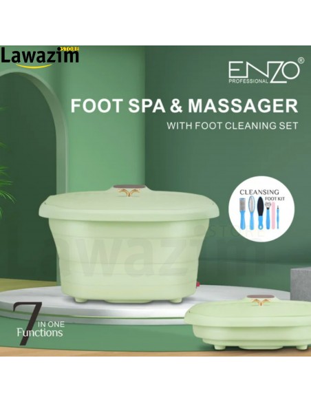 جاكوزي القدمين قابل للطي من اينزو -ENZO PROFESSIONAL Masseur De Bain Pour Les Pieds Spa Pour Les Pieds Motorisé 7in1-Vert