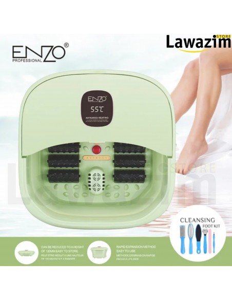 جاكوزي القدمين قابل للطي من اينزو -ENZO PROFESSIONAL Masseur De Bain Pour Les Pieds Spa Pour Les Pieds Motorisé 7in1-Vert
