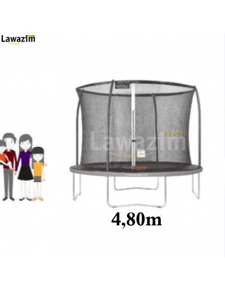 ترامبولين دائري 4,8 متر للقفز و المرح المنزلي Trampoline Rond Fitness ExtérieurComplet avec Filet de Sécurité