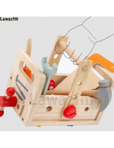 علبة معدات اللعب الخشبية للأطفال Boîte à outils en bois pour enfants, jeu de simulation