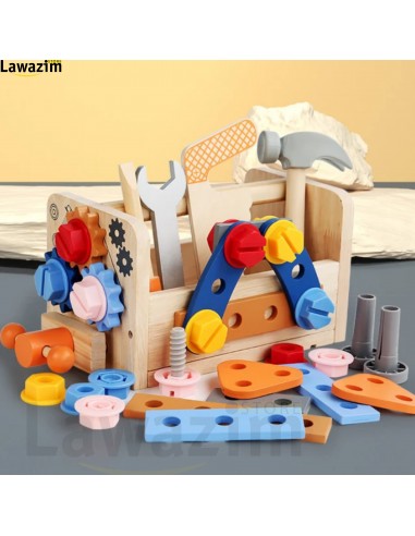 علبة معدات اللعب الخشبية للأطفال Boîte à outils en bois pour enfants, jeu de simulation