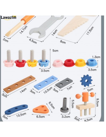 علبة معدات اللعب الخشبية للأطفال Boîte à outils en bois pour enfants, jeu de simulation
