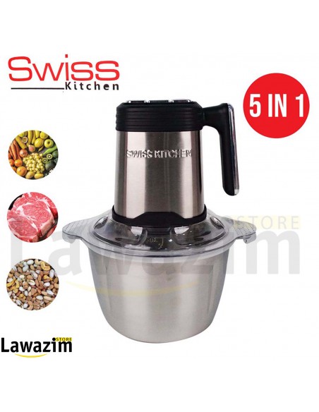 خلاط كهربائي 5 في 1 للماركة العالمية سويس كيتشن|Hachoir Swiss Kitchen SK-201 5en 1
