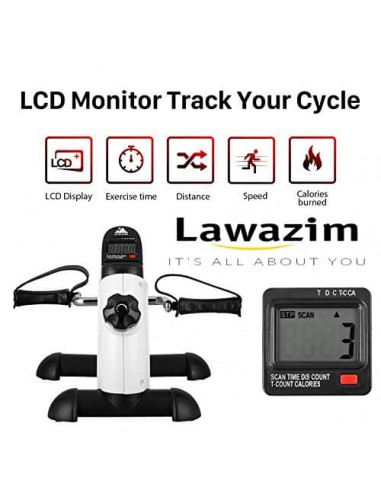 Mini Pedal Manuel دواسة يدوية لتمرين الذّراعين و الأرجل بتحكّم في شدّة التّمرين و سهولته مزوّدة بشاشة عرض لتفاصيل تمرينك