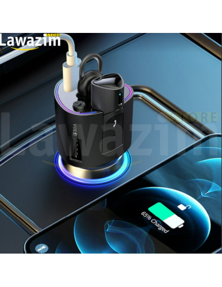 V16 محول سماعة بلوتوث مع USB شاحن سريع  -V16 Car Free Hands Bluetooth With USB Fast Charger